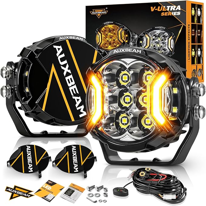 Auxbeam 3 Inch Round Driving Lights, 108W Side Shooter Offroad Pod Lights by Auxbeam