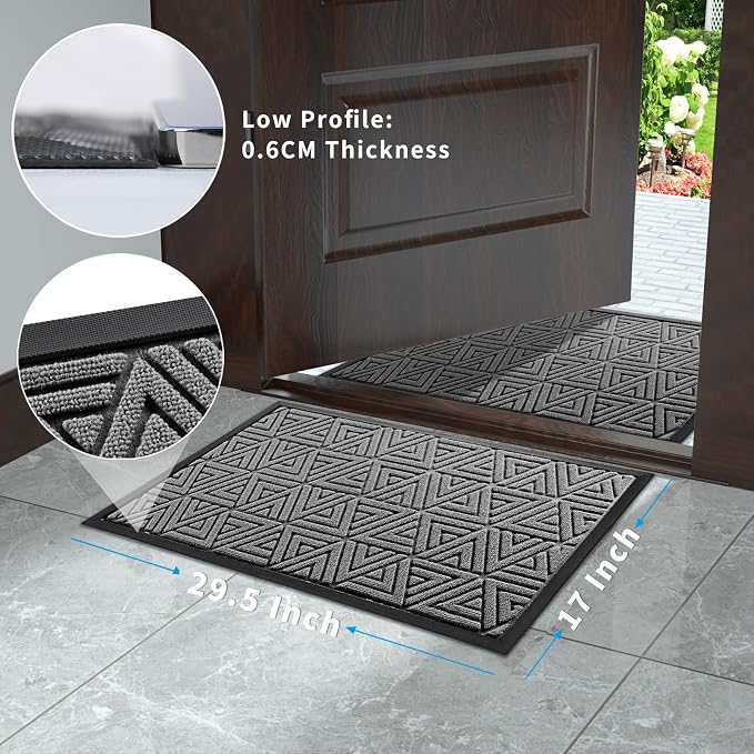 Yimobra Outdoor Mats for Front Door 29.5x17, Stops Mud & Dirt at Entrance - Image 8