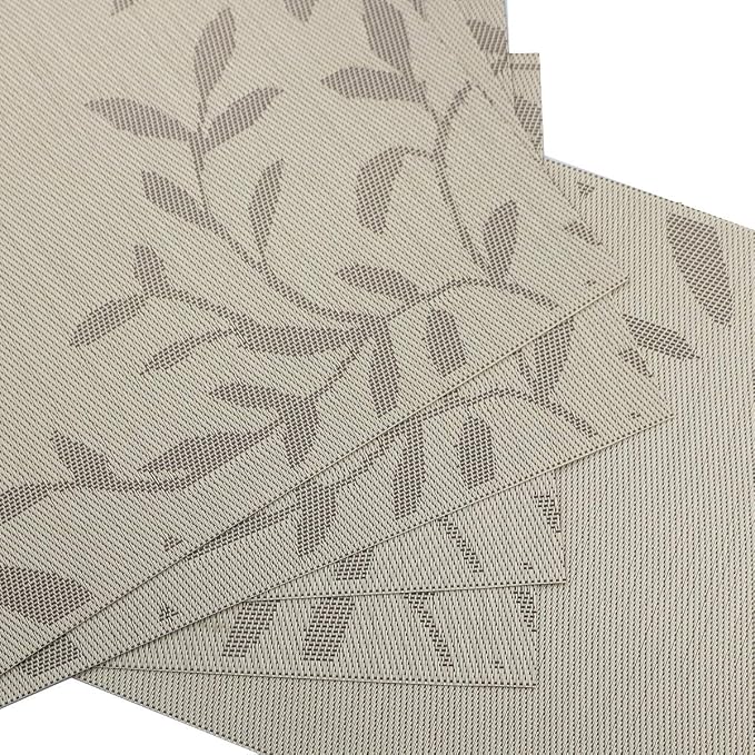 Gugrida Place Mats PVC Set of 6, Table Placemats Set of 6 PVC Washable Woven - Image 4