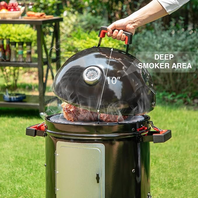 Sophia & William 18-Inch Vertical Charcoal Smokers BBQ Grills - Image 2