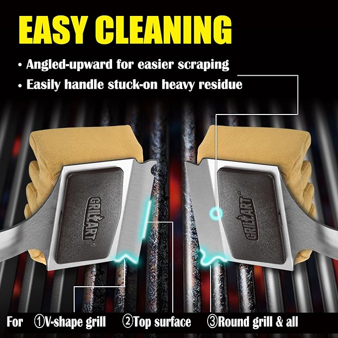 GRILLART Grill Brush Bristle Free, Replaceable BBQ Cleaning Pad, Safe - Image 3