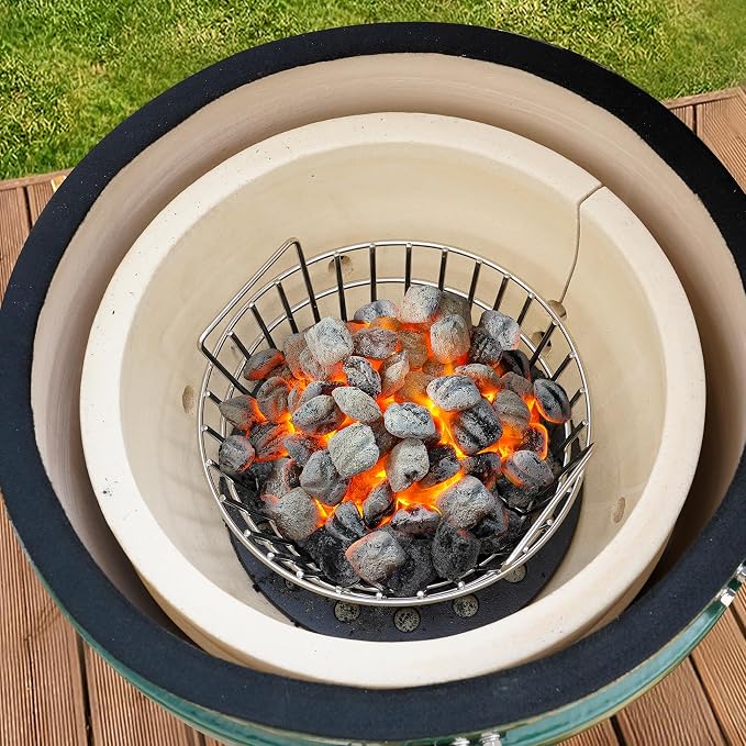 onlyfire Charcoal Ash Basket Fits Medium Big Green Egg, Stainless Steel - Image 6