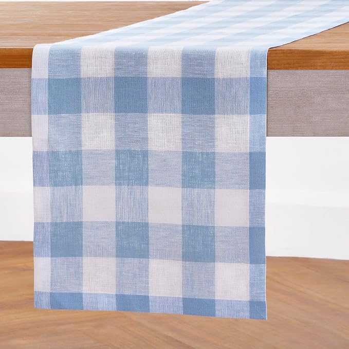 Solino Home Linen Checkered Table Runners 72 Inches Long - Image 2