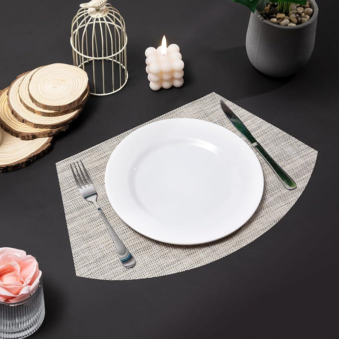 SHACOS Wedge Placemats Set of 8 Woven Vinyl Plastic Placemats - Image 2