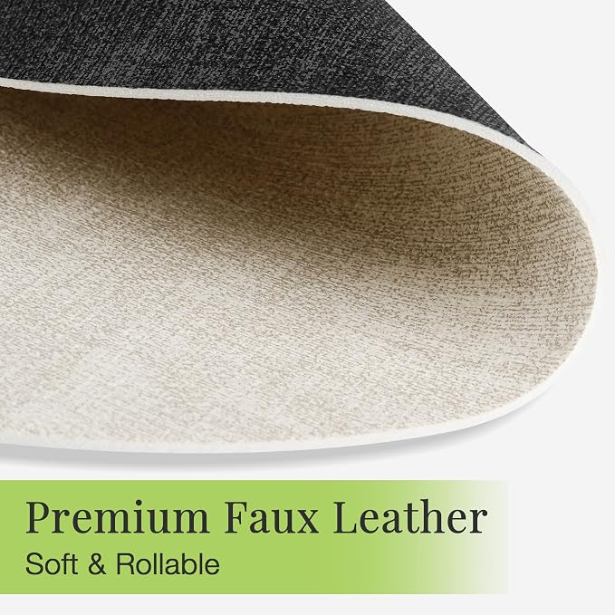 13-Inch Faux Leather Round Placemats Set of 4, Waterproof Anti-Slip Dual Sided - Image 4