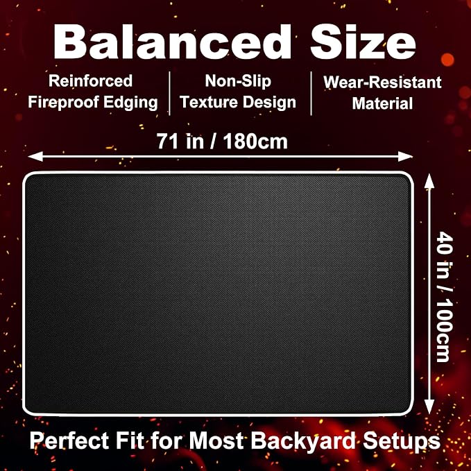 Under Grill Mat for Outdoor Grill – 71 x 40 Inch Fireproof Deck Protector - Image 2