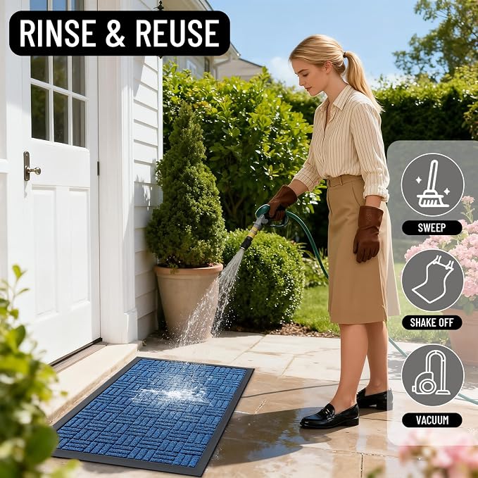 OLANLY Front Door Mat Outside Entrance 47x23, Heavy Duty Sturdy Natural Rubber - Image 7