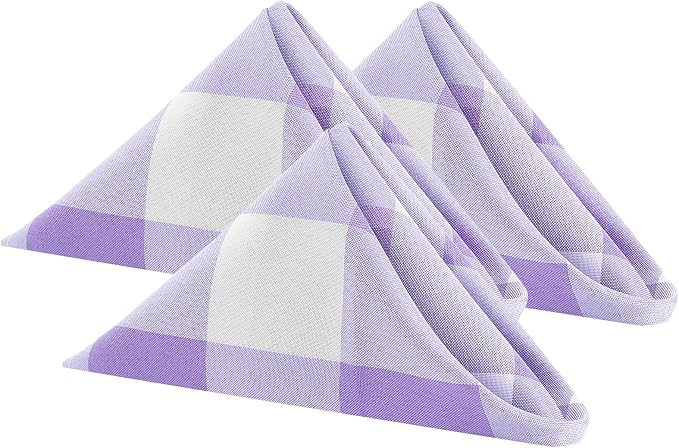 Buffalo Plaid Table Napkins Set of 25 Checkered Cloth Napkins 17x17 inch by Cupuamon