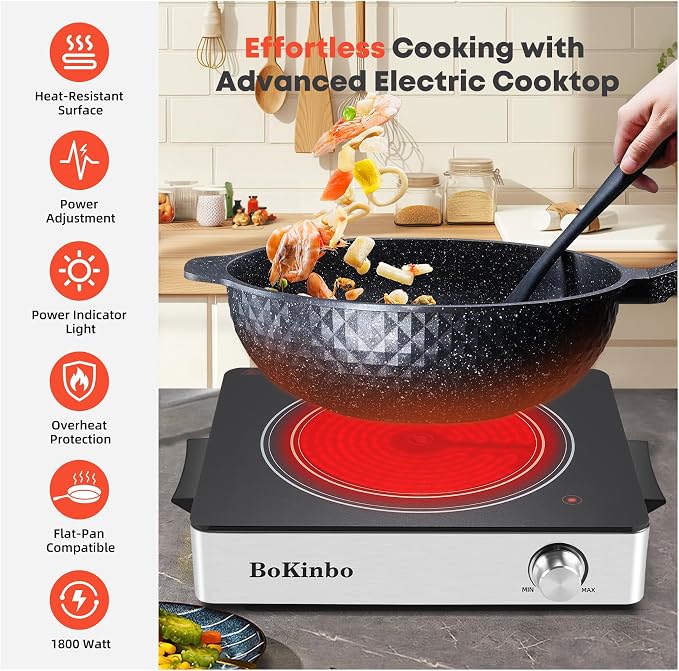 Single Infrared Burner, 1800w electric stove, compact size portable electric - Image 2
