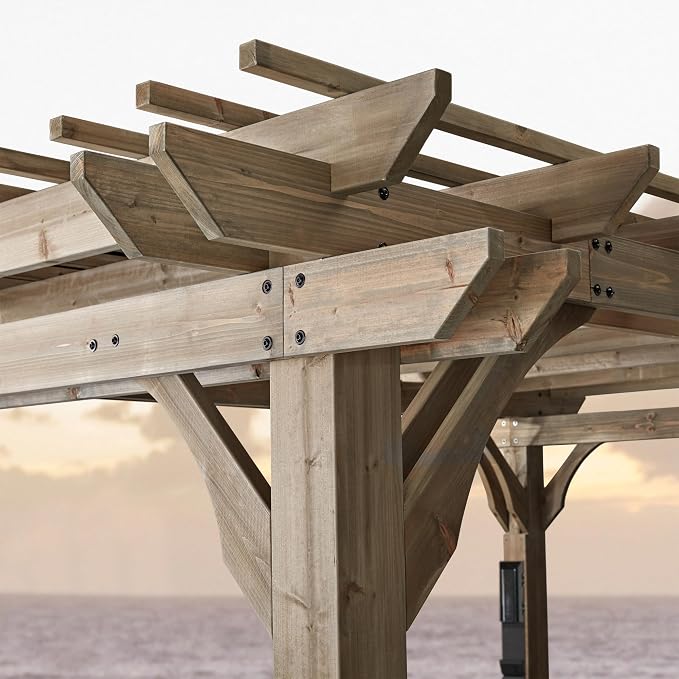 Backyard Discovery Somerville 14' x 10' Cedar Wood Pergola Kit - Image 6