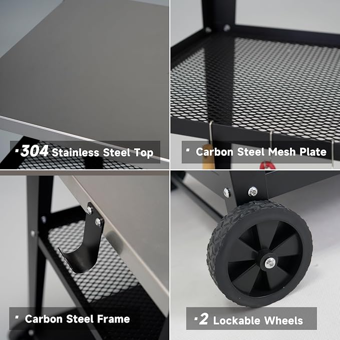 Stainless Steel Outdoor Grill Cart - Image 4