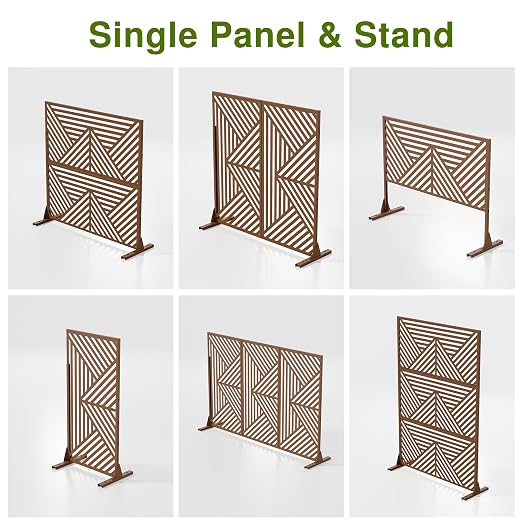 Casaphoria 72" H x 47" W Metal Outdoor Privacy Screen, Freestanding Decorative - Image 7