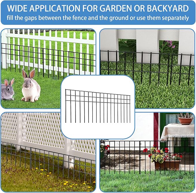 32x10-inch No Dig Animal Barrier Fence, 5 Pack Black Dig Protective Fence - Image 5