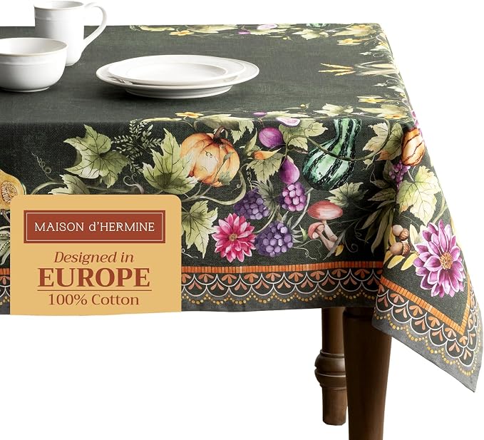 Maison d' Hermine Table Cloth Rectangle Table 100% Cotton 60 x 108 Inches Fall by MaisondHermine
