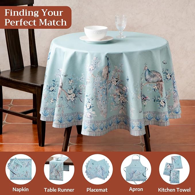 Maison d' Hermine Premium Table Cloth Round Table 100% Combed Cotton 70" - Image 7