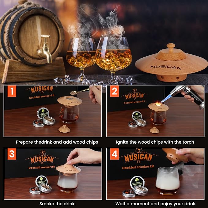 Cocktail Smoker Kit with Torch, 6 Flavors Wood Chips - Image 6