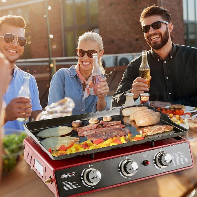 Royal Gourmet PD1301R 3 Burner Tabletop Propane Gas Griddle - Image 9