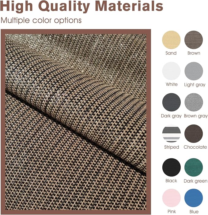 Sunny Guard Customized 3.3'x20' Brown Balcony Privacy Screen, 180 GSM - Image 5