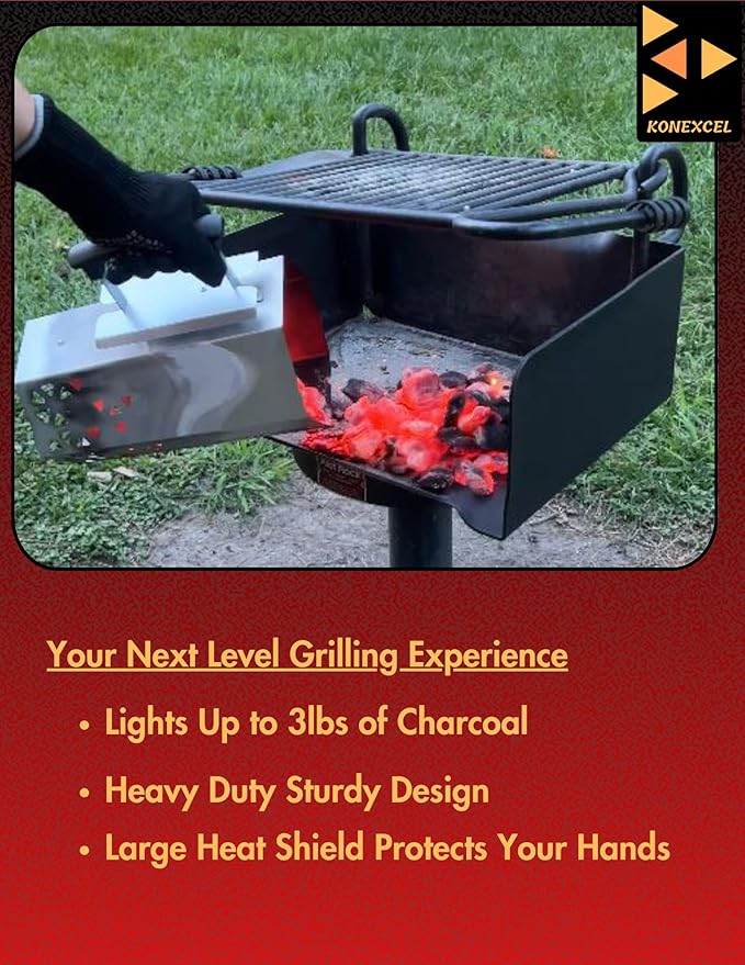 Charcoal Chimney Starter XL & Fire Starter set, Heavy Duty xl Charcoal Starter - Image 6