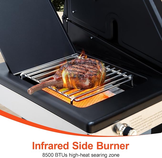 Brand-Man Portable Propane Gas Grill, 4 Burner Compact Cabinet Style Gas BBQ - Image 2