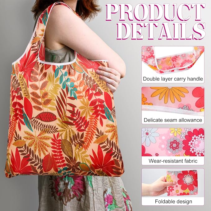 Eccliy 24 Pieces Reusable Grocery Bags Polyester Shopping Bags - Image 4
