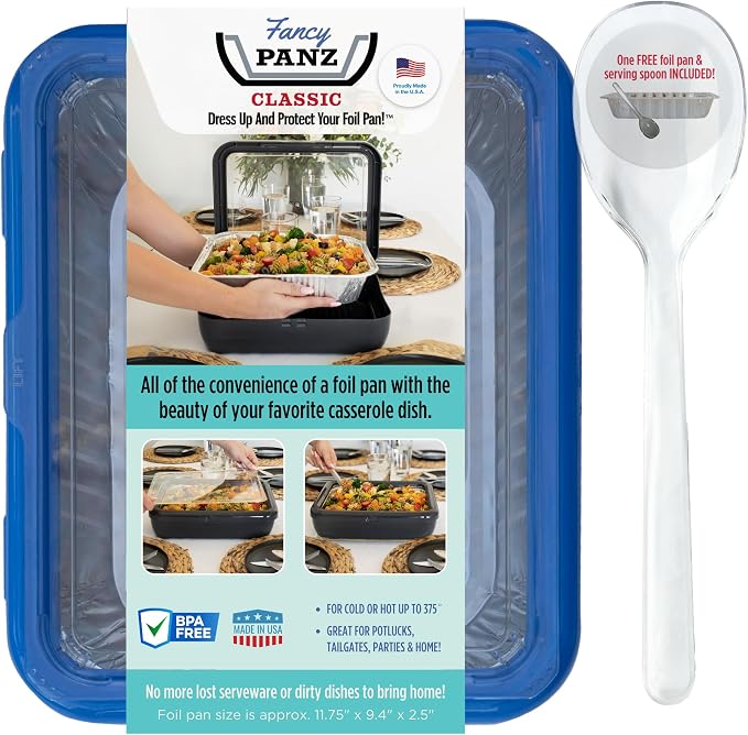 Fancy Panz - Denim Blue Classic Aluminum Foil Pan Carrier - Elevated Food by FancyPanz