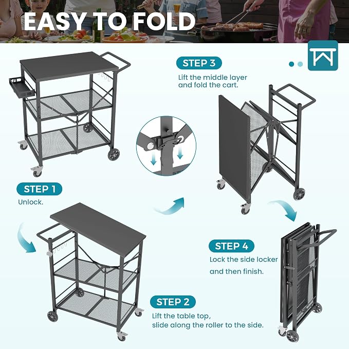 Ciokea Folding Outdoor Grill Cart - Image 5