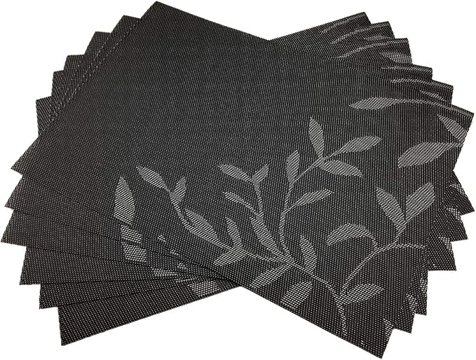 Gugrida Place Mats PVC Set of 6, Table Placemats Set of 6 PVC Woven Vinyl Place by Unknown
