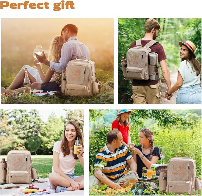 24L Insulated Picnic Basket Leak Proof Picnic Backpack - Image 7