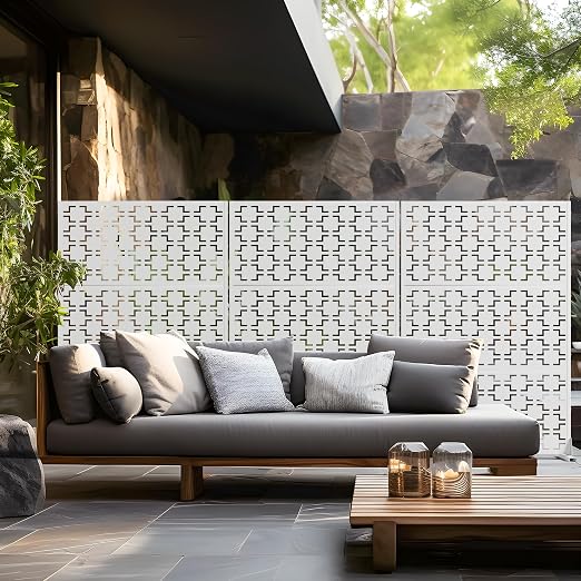 Casaphoria 72" H x 47" W Metal Outdoor Privacy Screen, Freestanding Decorative - Image 2