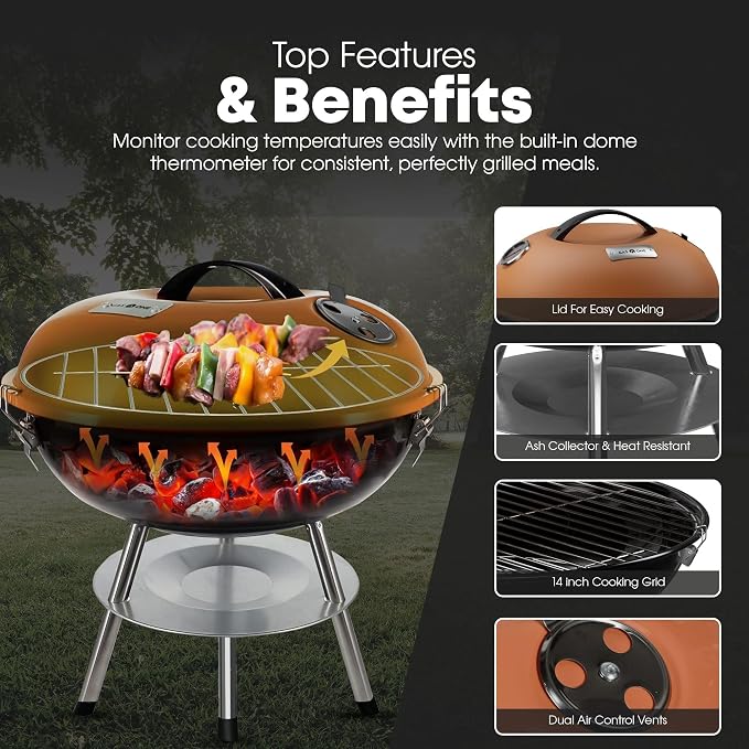 GasOne CG-14T – 14-inch Portable Barbecue Grill - Image 4