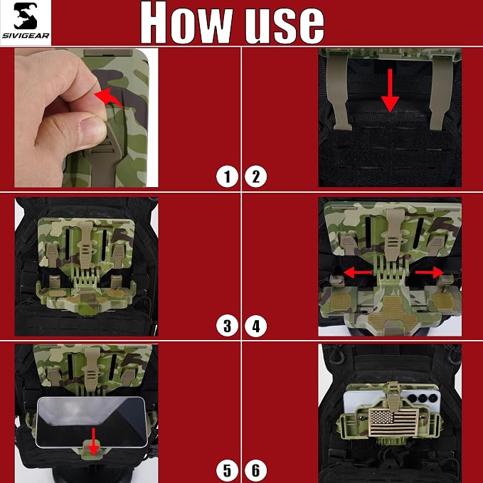 Tactical Phone Holder Available in Full Size Plate Carrier Phone Mount Adjust - Image 6