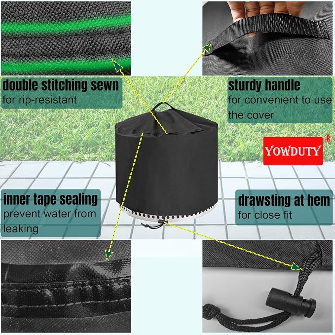 Round Fire Pit Cover for Solo Stove Yukon 27 Inch, Waterproof Heavy Duty 600D - Image 4