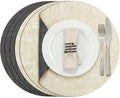 Myir JUN Round Placemats, Dual Sided Faux Leather Place Mats Set of 6 by MyirJUN