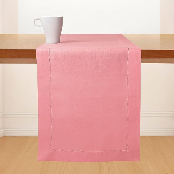 D'Moksha Homes Linen Dusty Pink Table Runner 84 Inches Long by DMokshaHomes