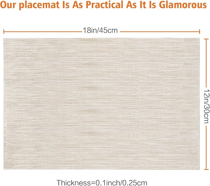 Placemats Set of 6, Heat and Stain Resistant Indoor/Outdoor Place mats - Image 3
