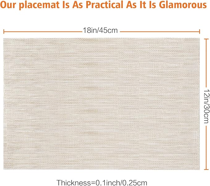 Placemats Set of 12, Heat and Stain Resistant Indoor/Outdoor Place mats - Image 3