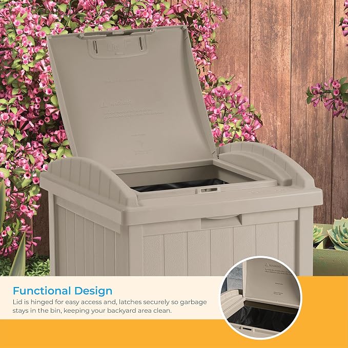 Suncast Hideaway Outdoor Trash Can - Image 6