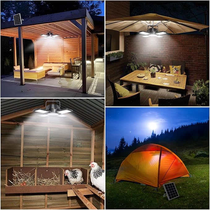 Aqonsie Solar Shed Light Outdoor Indoor, 176LED Solar Powered Motion Sensor - Image 6