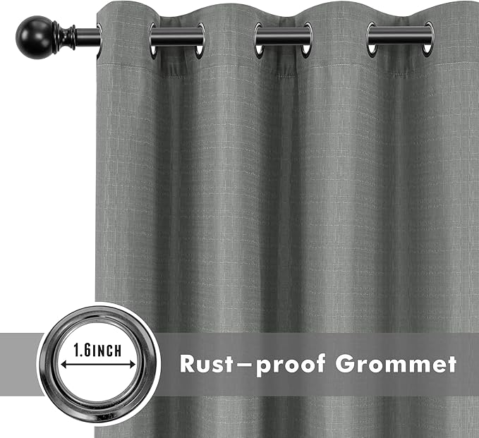 HolidayIdeas 4 Panels Linen Outdoor Curtains - Image 4