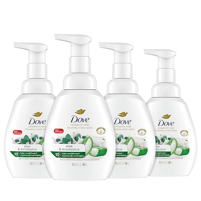 Dove Foaming Hand Wash 4 Count Aloe & Eucalyptus Protects Skin from Dryness by Dove