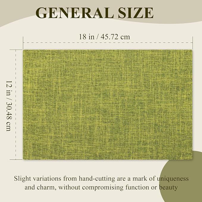 KXN Placemats Set of 6, Dual-Layer Thickened Faux Linen Table Mats, Heat - Image 6