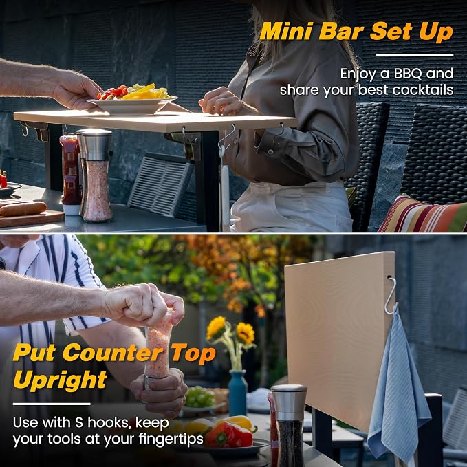 Multi-Layer Outdoor Grill Table Bar Grill Cart - Image 3