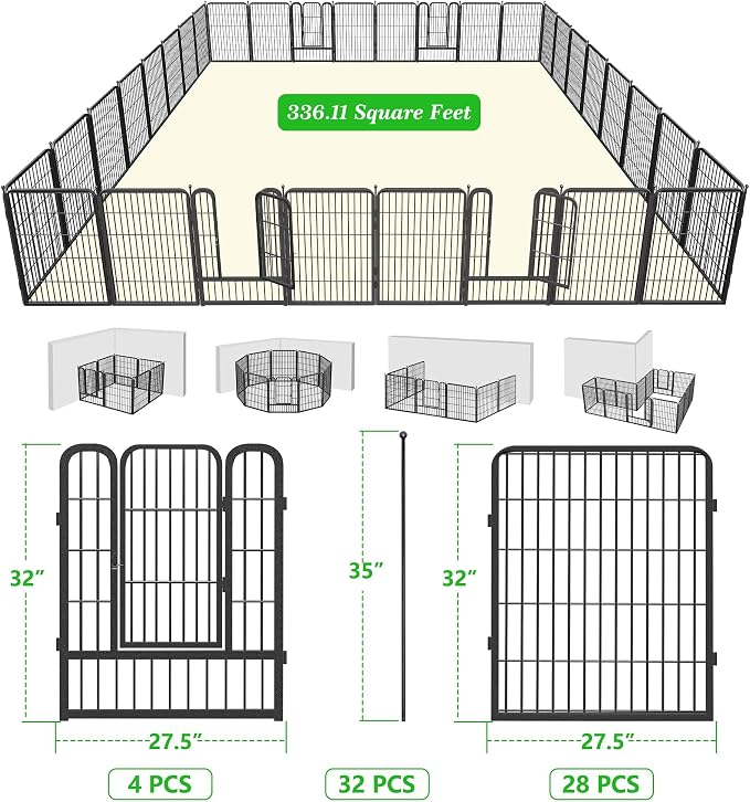 Garden Fence with Gate Metal Fencing Outdoor - Image 7