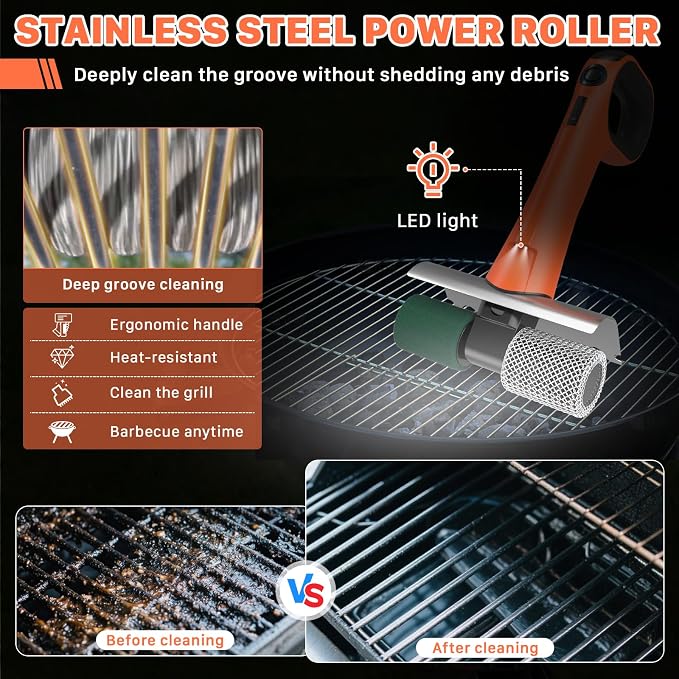 Hillyfe Grill Brush for Outdoor，Cordless Rechargeable Grill Brush - Image 4
