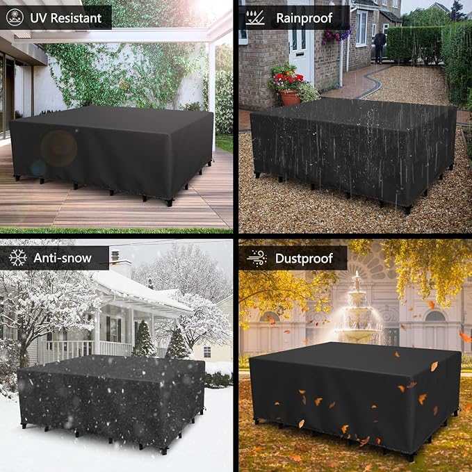 Patio Furniture Covers Outdoor Table Cover Waterproof Rectangular 420D Garden - Image 7