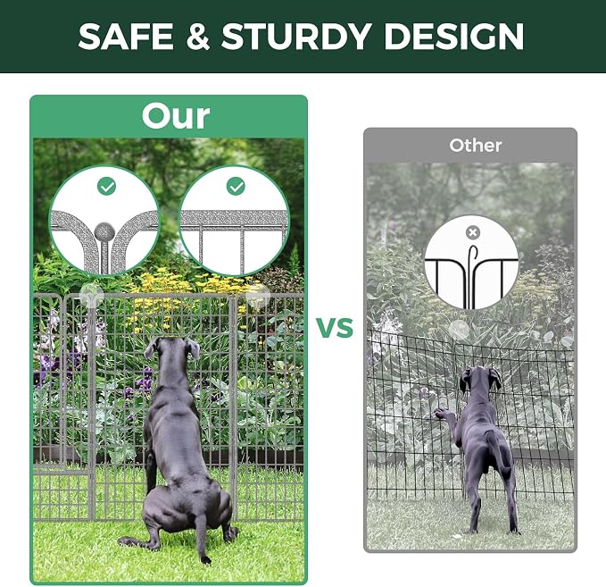 FXW Garden Fence Outdoor for The Yard – 50in x 20.8ft Heavy Duty Metal Animal - Image 4