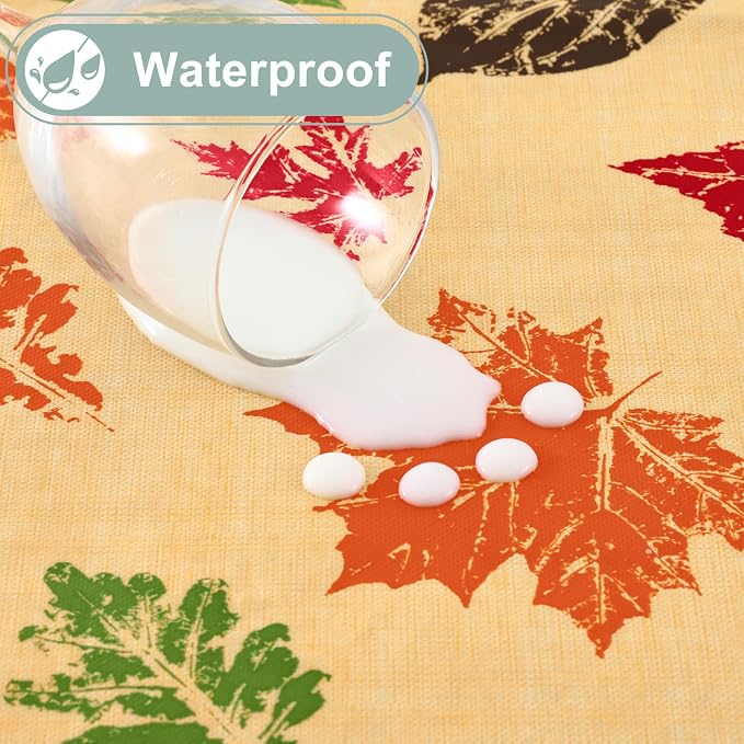 misaya Rectangle Waterproof Vinyl Table Cloth, Wipeable Tablecloth - Image 2