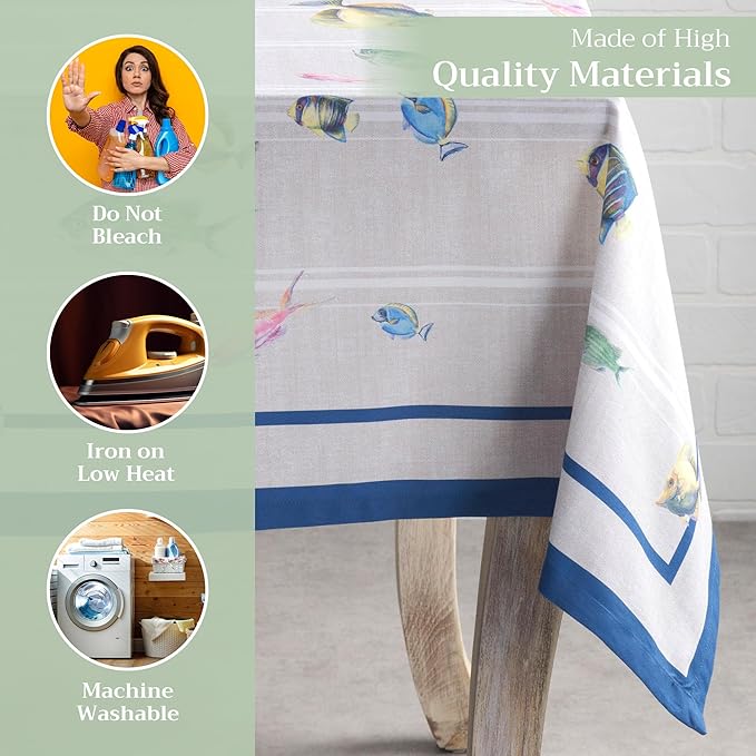 Maison d' Hermine Table Cloth Rectangle Table 100% Cotton 60 x 120 Inches - Image 3