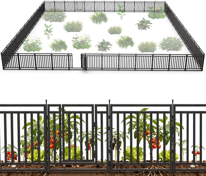 Garden Fence 32in x 108ft, 42 Panels + 6 Gates, Durable Outdoor Yard Barrier by Petorldog
